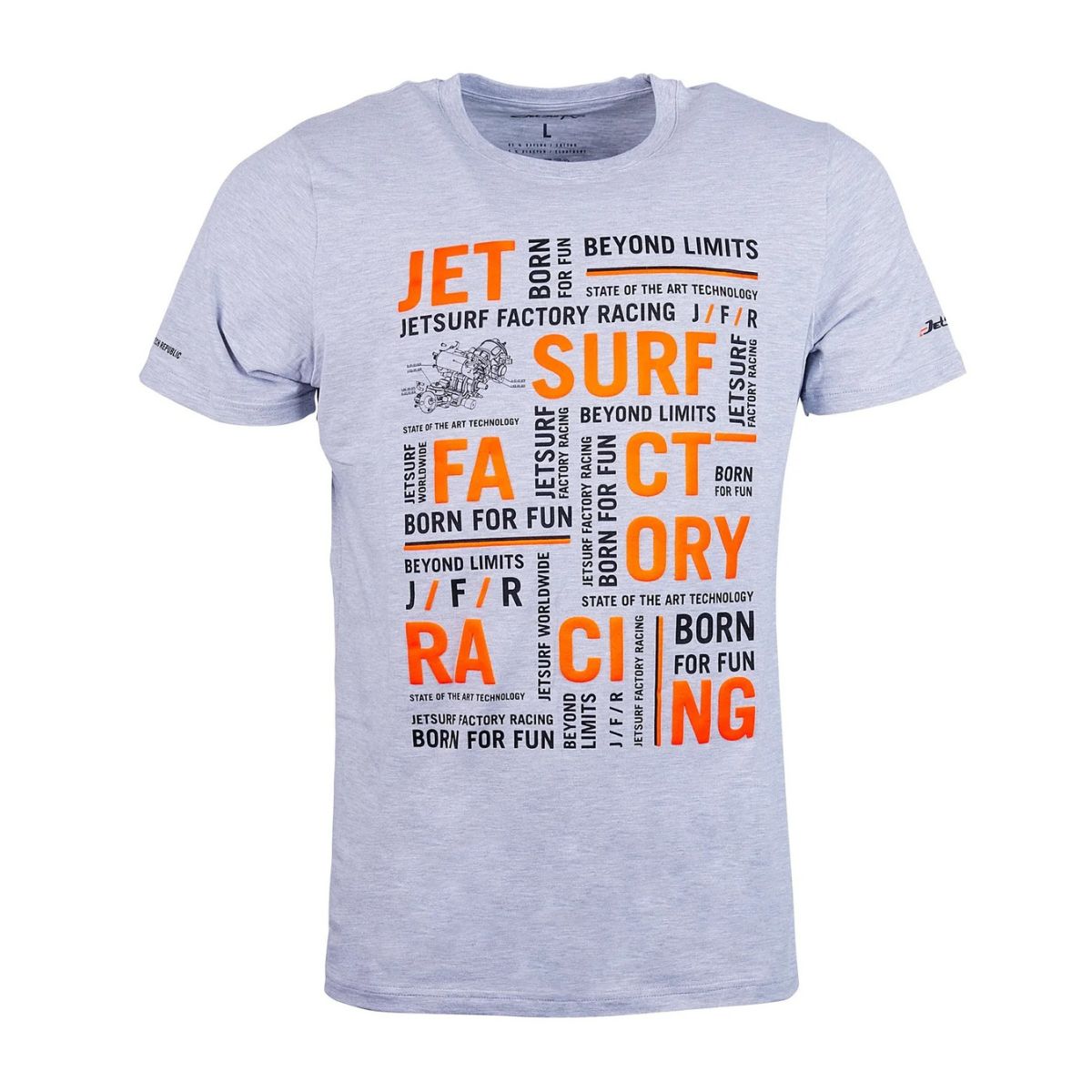 T-Shirt Letters Grey/Orange